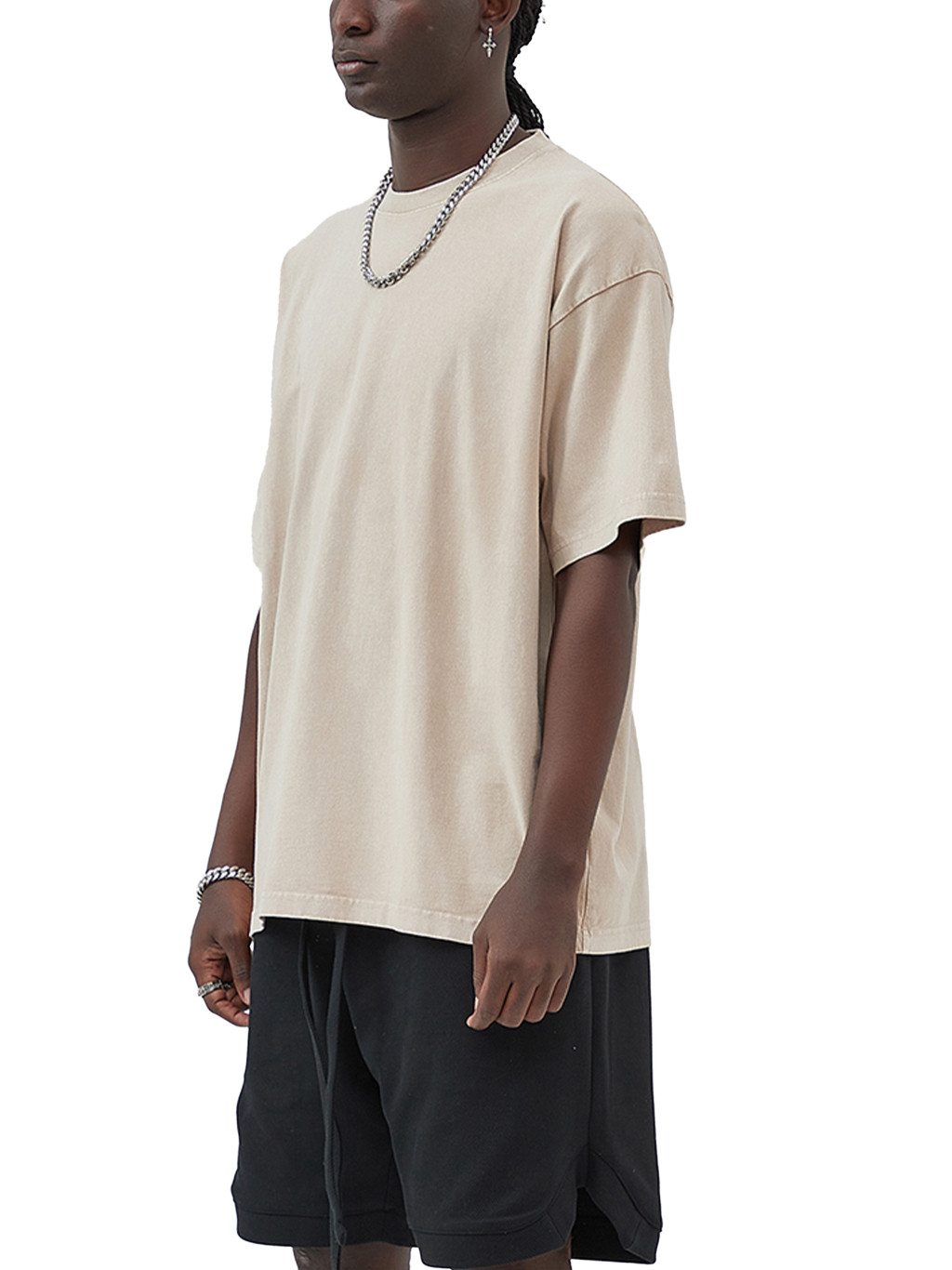 Oversize Snow Washed T-Shirt #R00037 | TAPSTITCH-4